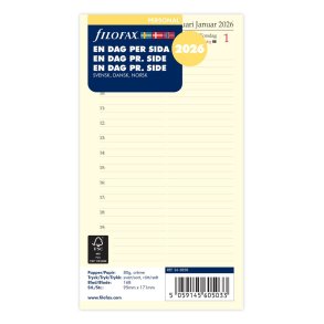 Filofax 2026 Personal Refil Dag pr. side