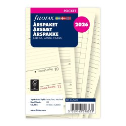 Filofax 2026 Pocket Refil rspakke uge pr. Opslag