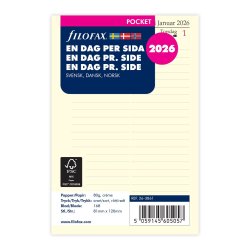 Filofax 2026 Pocket Refil dag pr. side 