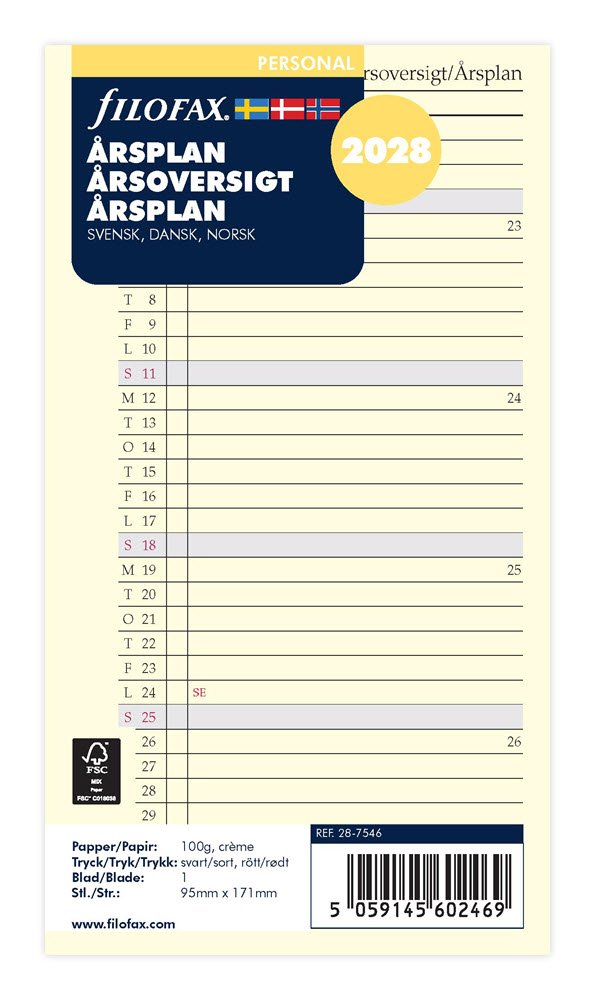 Filofax 2028 rsplan Personal