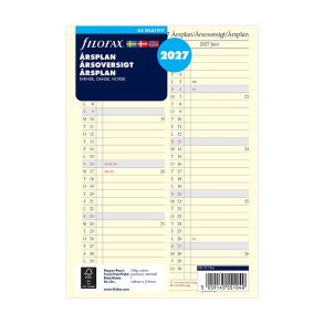 Filofax 2027 A5 rsoversigt