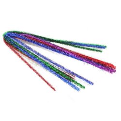 Chenille Piberenser Flerfarve Glitter 10s. 50cm 8