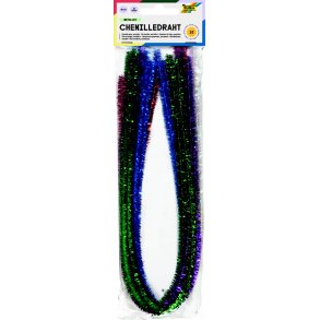 Chenille Piberenser Flerfarve Glitter 10s. 50cm 8