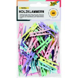 Klemmer i tr pastel 3 ass str. 48 stk. 
