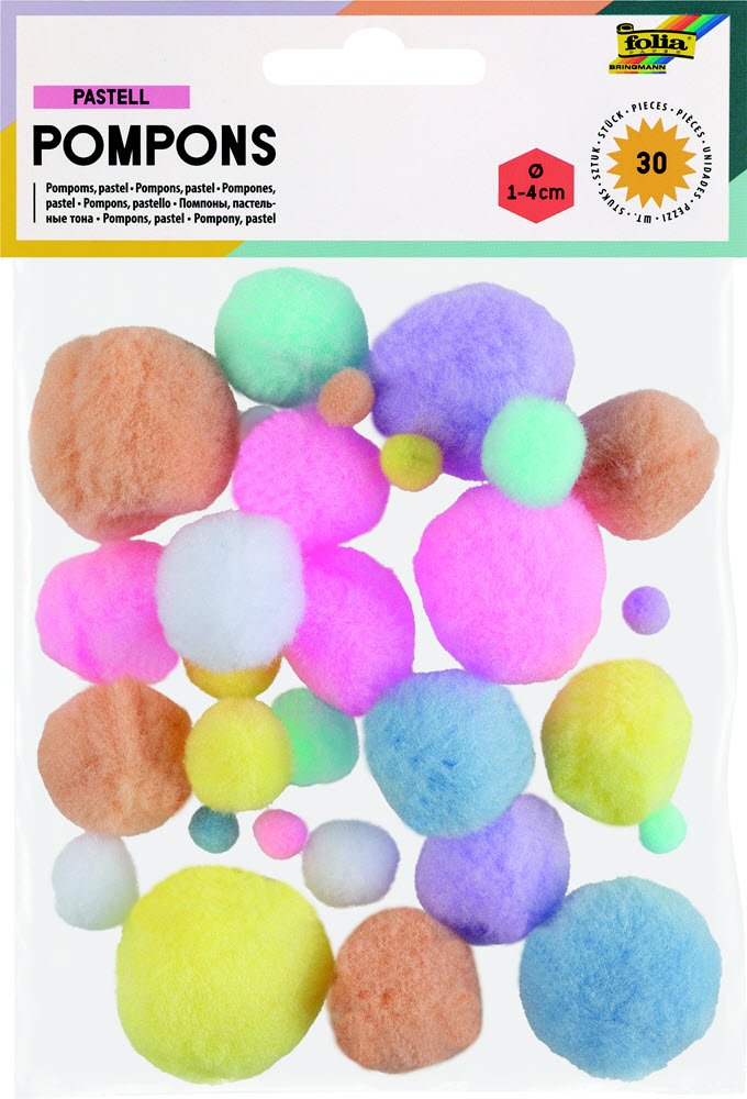 Pompons Pastel 1-4 mm 30 stk. 