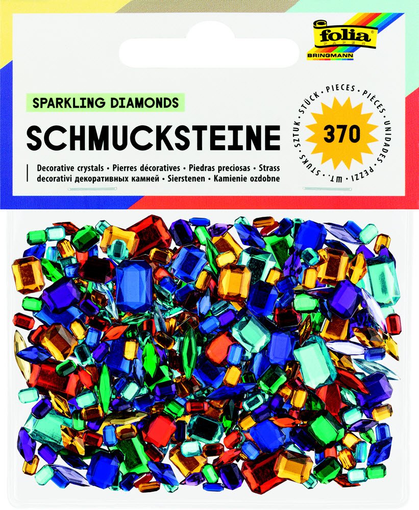 Pyntesten Diamanter ass. farver 370 stk. 