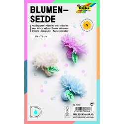 Silkepapir 5ark Metallic farver 50x70 cm