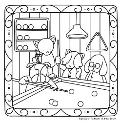 Malebog Cute and Cozy ikoniske mesterv�rker med s�de figurer