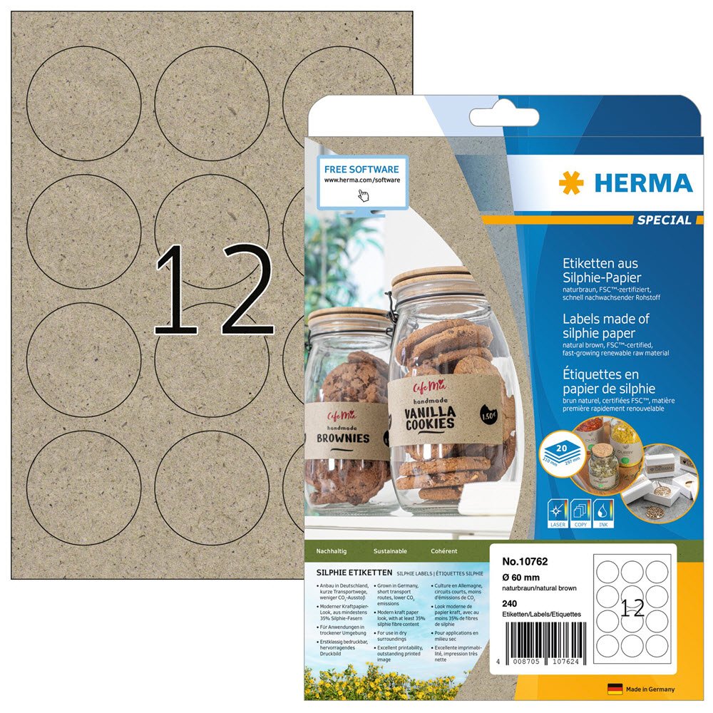 Herma etiket Silphie 60 kraftpapir (240)