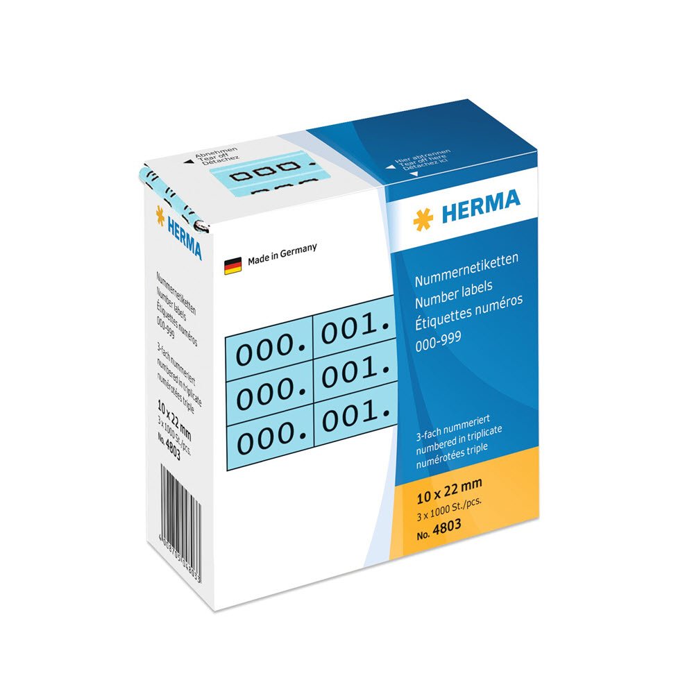 Herma etiket tal 0-999 triplikat 10x22 bl (3x1000)