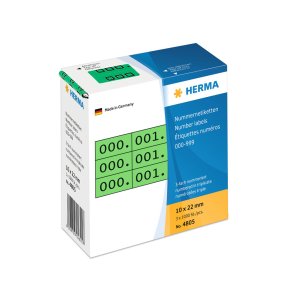 Herma etiket tal 0-999 triplikat 10x22 grn (3x1000)