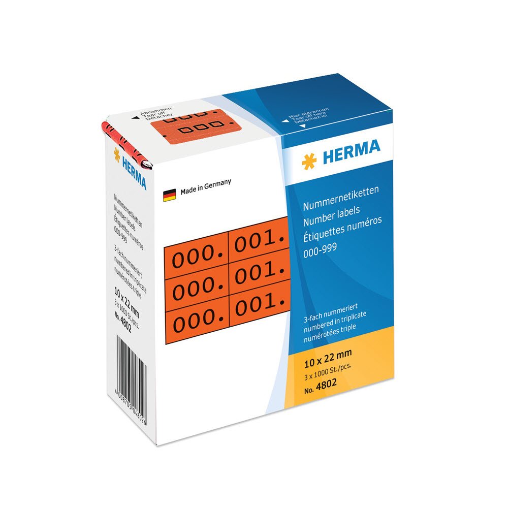 Herma etiket tal 0-999 triplikat 10x22 rd (3x1000)