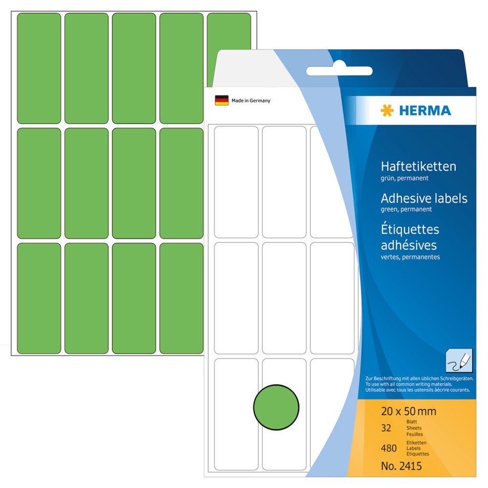 Etiketter I Mappe 20X50 Grn