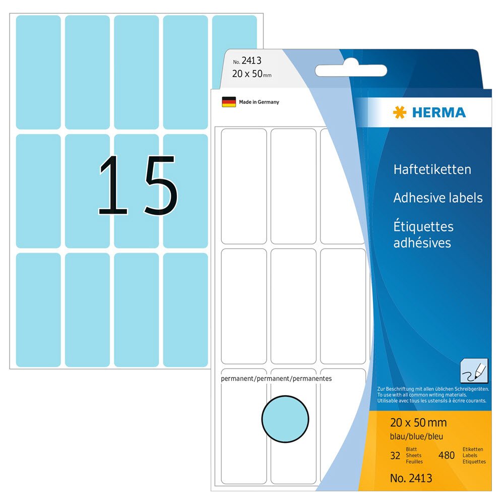 Mrkningsetiketter HERMA bl 20x50