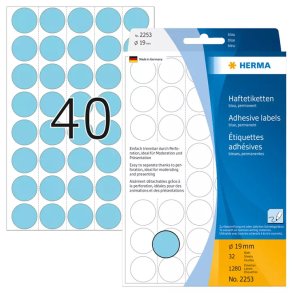 Mrkningsetiketter HERMA bl 19mm