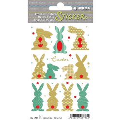 Stickers Magic Gylden Hare med glitter