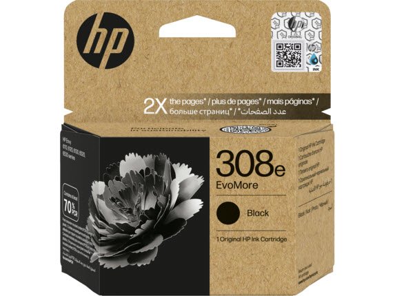 HP 308e EvoMore Black Original Ink Cartridge