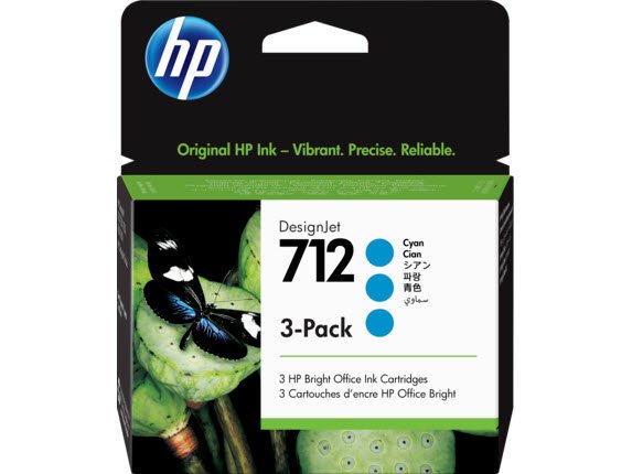 HP 712 29mlCyan DesignJet Ink Cartridge (3)