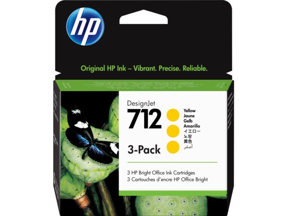HP 712 29mlYellow DesignJet Ink Cartridge (3)