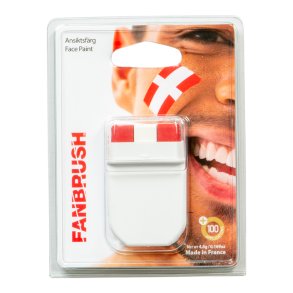 Ansigtsmaling Dansk flag Brush