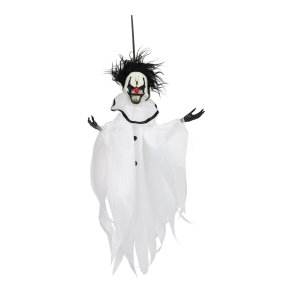 H�ngende Klovn hvid dragt 50 cm