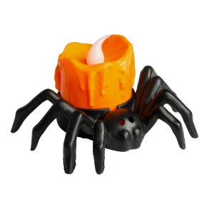 Halloween Edderkop sort m. LED lys