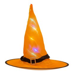 Heksehat B�rn m. LED lys 1 stk. orange eller Lilla