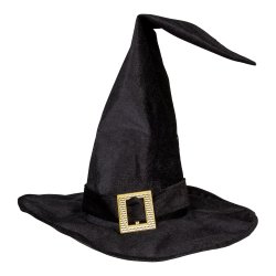 Heksehat voksen Velour sort m. bnd