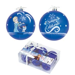 Julekugle m. Disney Frozen 6 stk. 8 cm