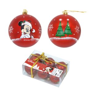 Julekugle m. Disney Mickey Mouse 6 stk. 8 cm