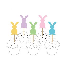 P�ske Cake Picks Kanin 10 stk. 