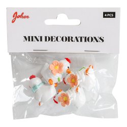 P�ske Dekoration mini H�ns 4 stk. 