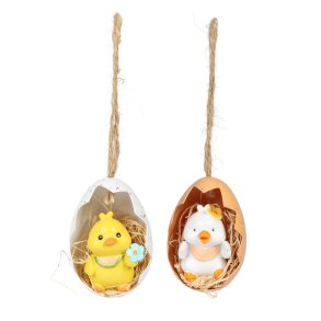P�ske Dekorations �g 2 stk. m. Kylling og And