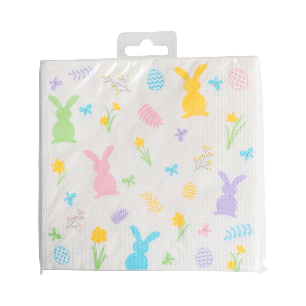 P�ske Servietter 33x33 cm m. pastel motiver 16 stk. 