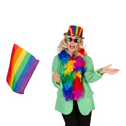 Pride Flag stof p� tr�pind 30x40 cm Regnbue farvet
