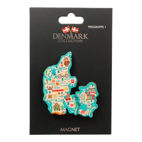 Souvenir Magnet tr� Danmarks Kort