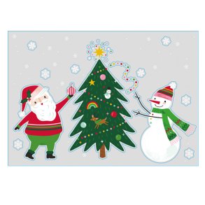 Vindues Jule dekoration Julemand og snemand