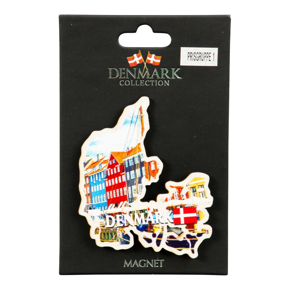 Danmark Souvenir Magnet Land m. Nyhavn i tr