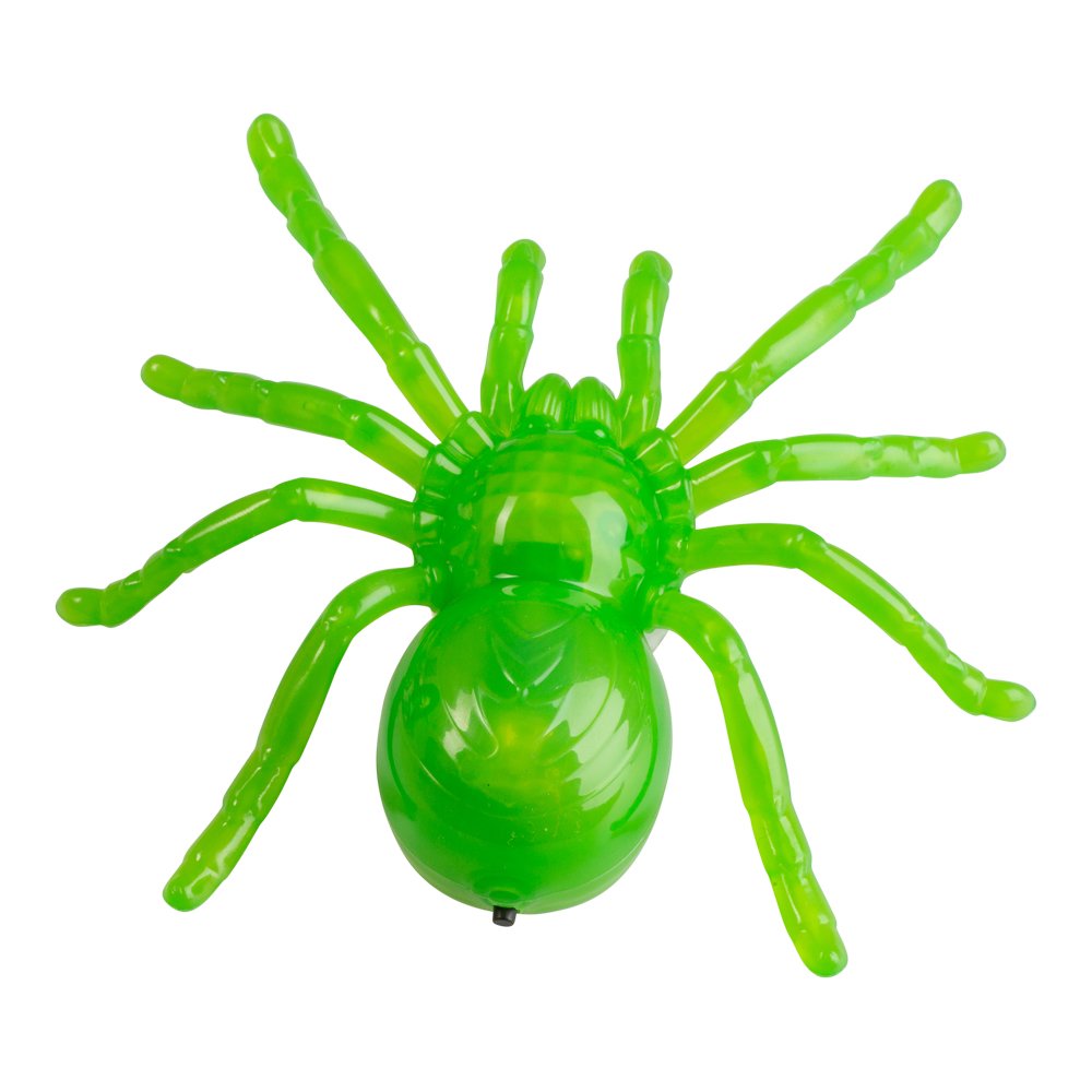 Halloween Kmpe Edderkop grn m. Led lys