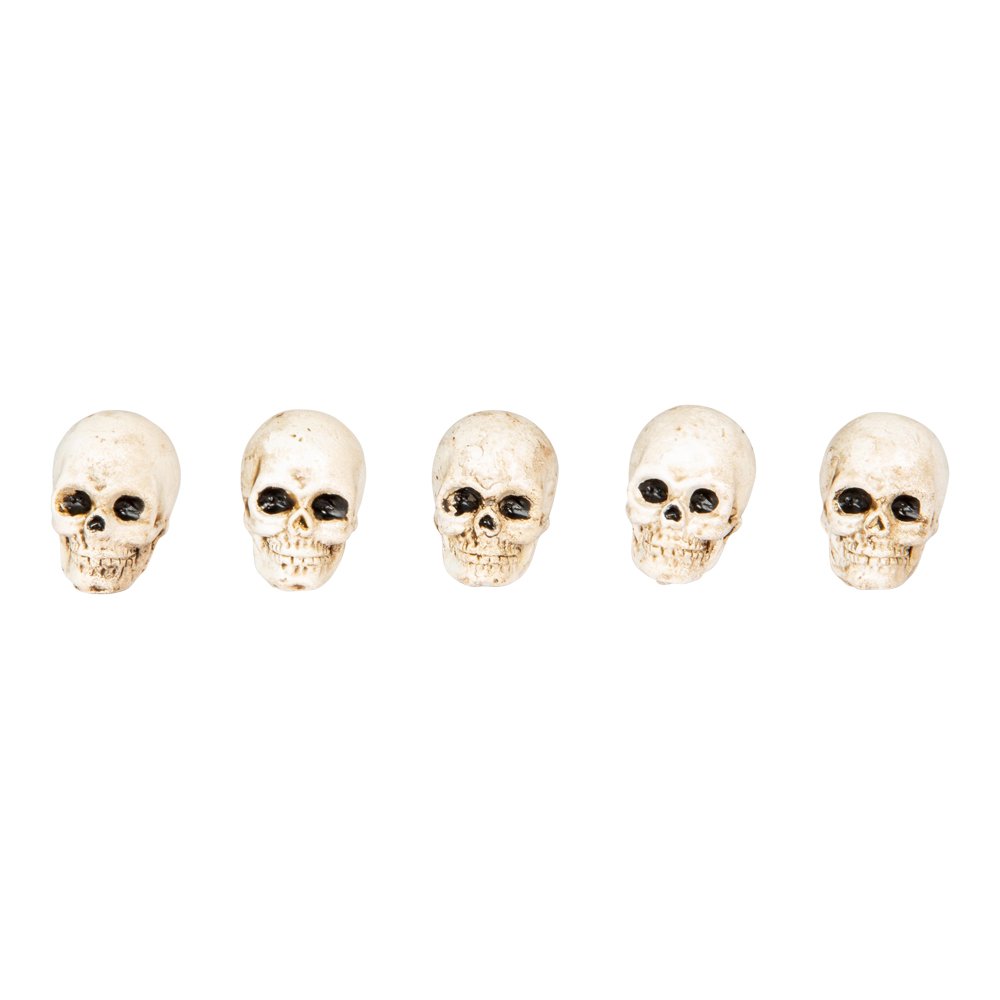 Halloween Mini Skelethoveder 6 stk dekoration
