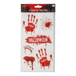 Halloween Vindues stickers bloody hands 2 ark