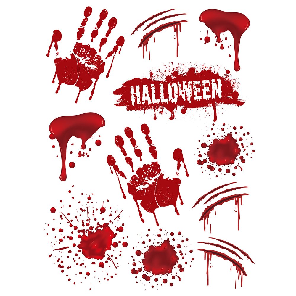 Halloween Vindues stickers bloody hands 2 ark