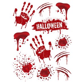Halloween Vindues stickers bloody hands 2 ark