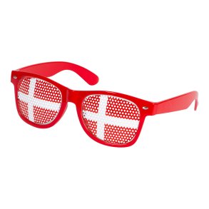 Solbriller M. Dansk flag glas rd og hvid