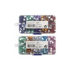 Dekoration delsten 1200 stk. ass farver