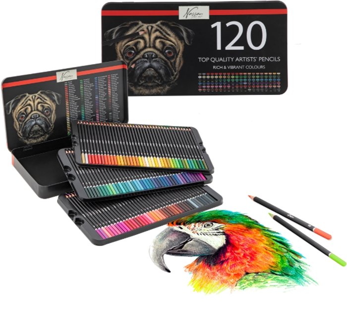 Farveblyanter i Metal�ske 120 stk. 
