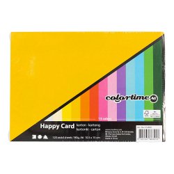 Flashcards Karton A6 120 stk. 180 gr. ass farver
