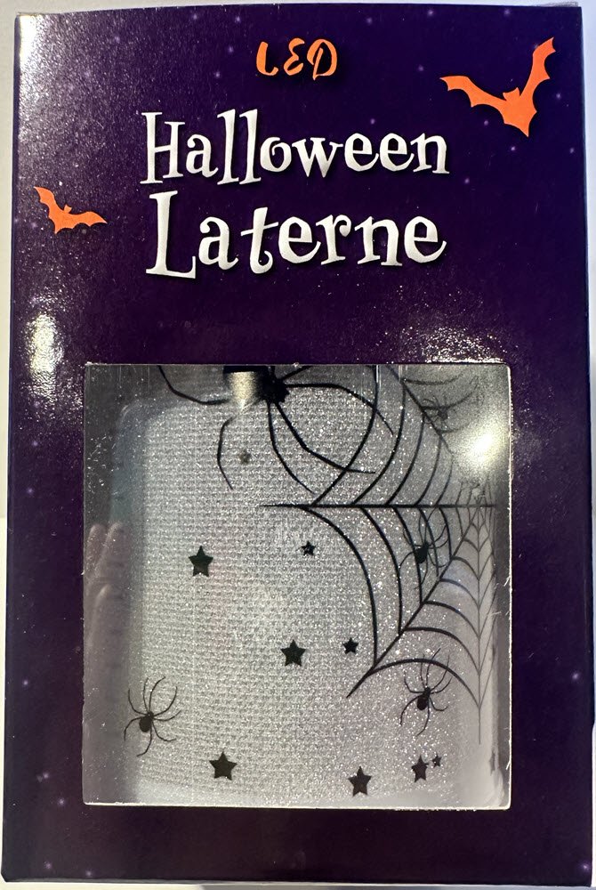 Halloween LED Lys Grn m. Edderkopper