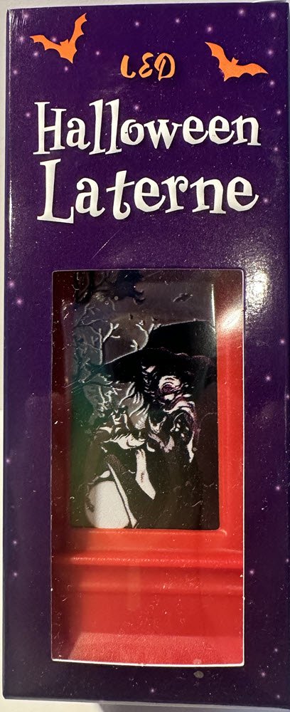 Halloween Lanterne LED Rd m. Heks