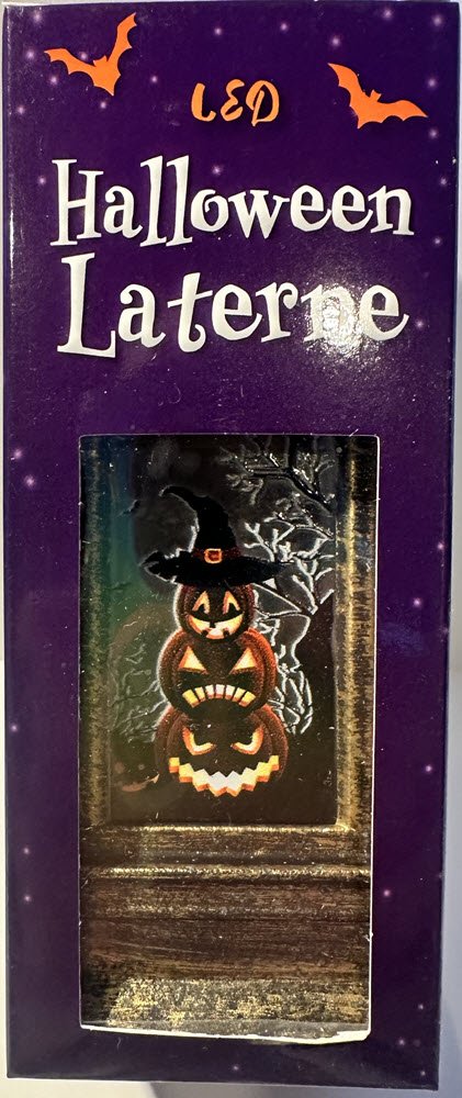 Halloween Lanterne LED Sort m. Grskar